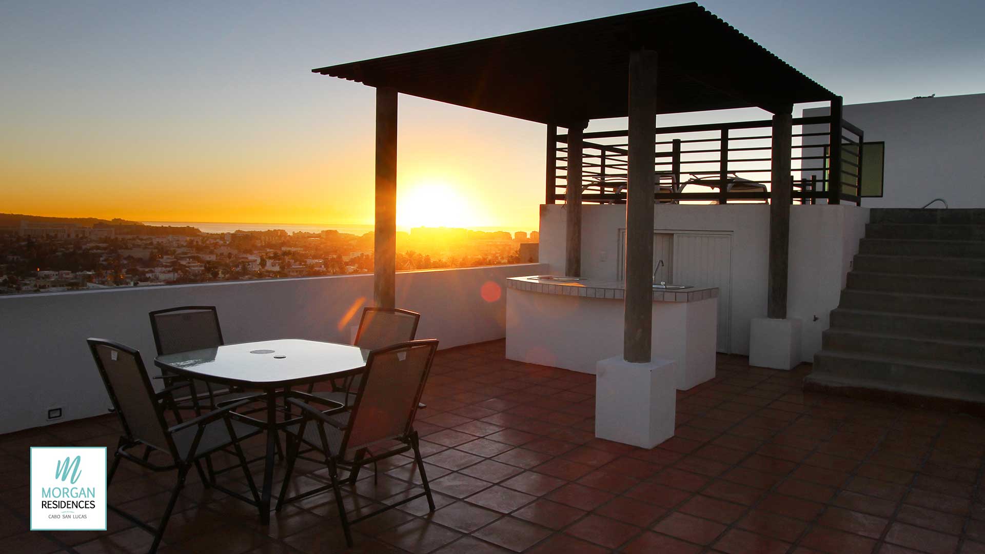 Outdoor kitchen on rooftop of Morgan Residences